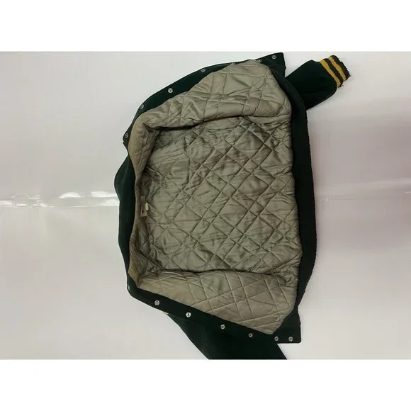 1963 Empire Sporting Goods Letterman Varsity Jacket Green Yellow Sz 42 Made USA - Picture 12 of 16